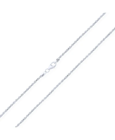 Bling Jewelry 040 Gauge .925 Sterling Silver Rope Chain Necklace 16 18 20 24 Inch