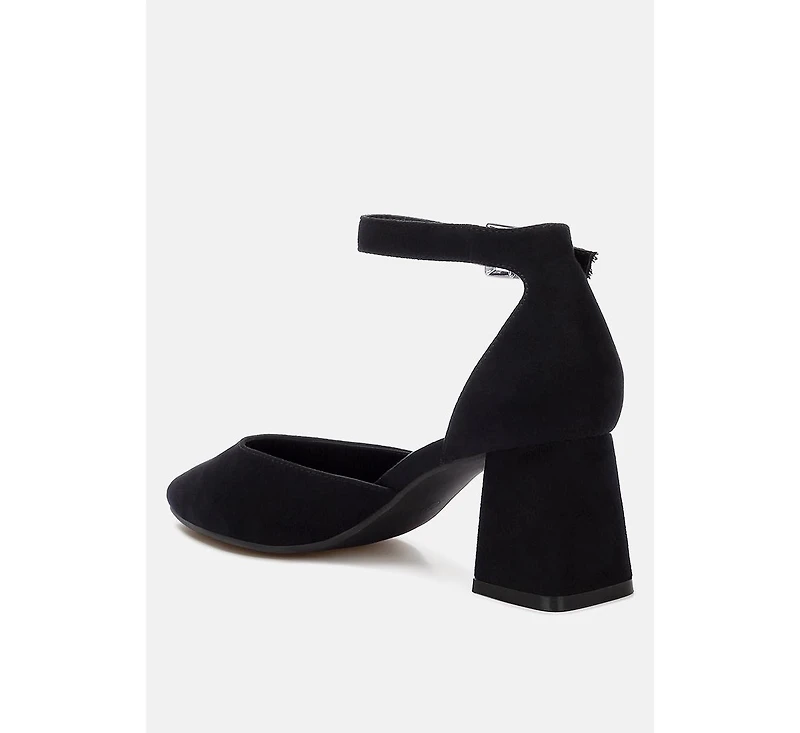 Rozita Microfiber Block Heel Sandals Women