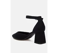 Rozita Microfiber Block Heel Sandals Women
