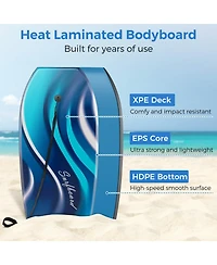 33" Lightweight Body Board with Eps Core Xpe Deck Hdpe Bottom Crescent Tail