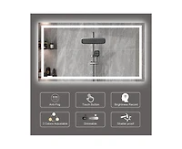 gaomon Led Bathroom Mirror with Lights 48 x 36 Inch/60x36 Inch Led Vanity Mirrors Wall Mounted Dimmable Front Lighted Anti-Fog Makeup Mirror for Bedro