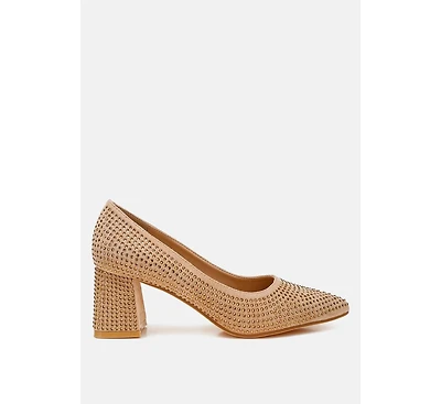 Caspia Rhinestones Embellished Pumps