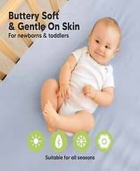 KeaBabies 2pk Isla Waterproof Mini Crib Sheets for Boy, Girl, Soft Pack and Play Graco Mattress