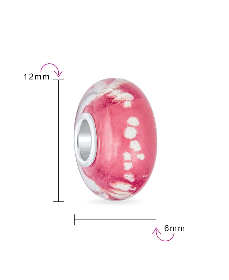 Bling Jewelry Murano Glass Charm Bead Sterling Silver Core Green Pink Blue Aqua Red Ocean Spacer