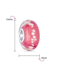 Bling Jewelry Murano Glass Charm Bead Sterling Silver Core Green Pink Blue Aqua Red Ocean Spacer