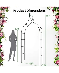 1 Pcs Garden Arbor with Multiple Side Crossbars Powder-coated Metal Tubes