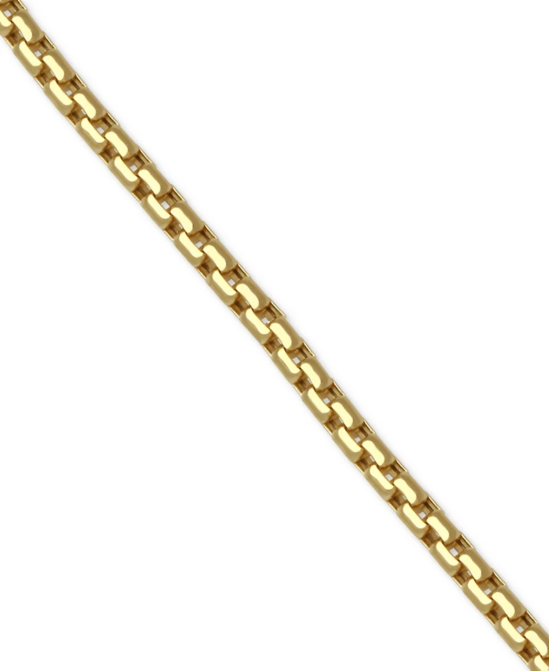 Men's Polished Rounded Box Link Chain Bracelet in 14k Gold