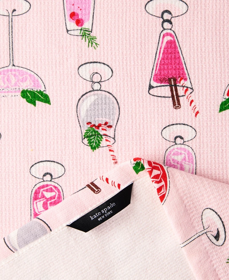 Kate Spade New York Holiday Cocktails Kitchen Towel, Oven Mitt & Potholder, Set of 4