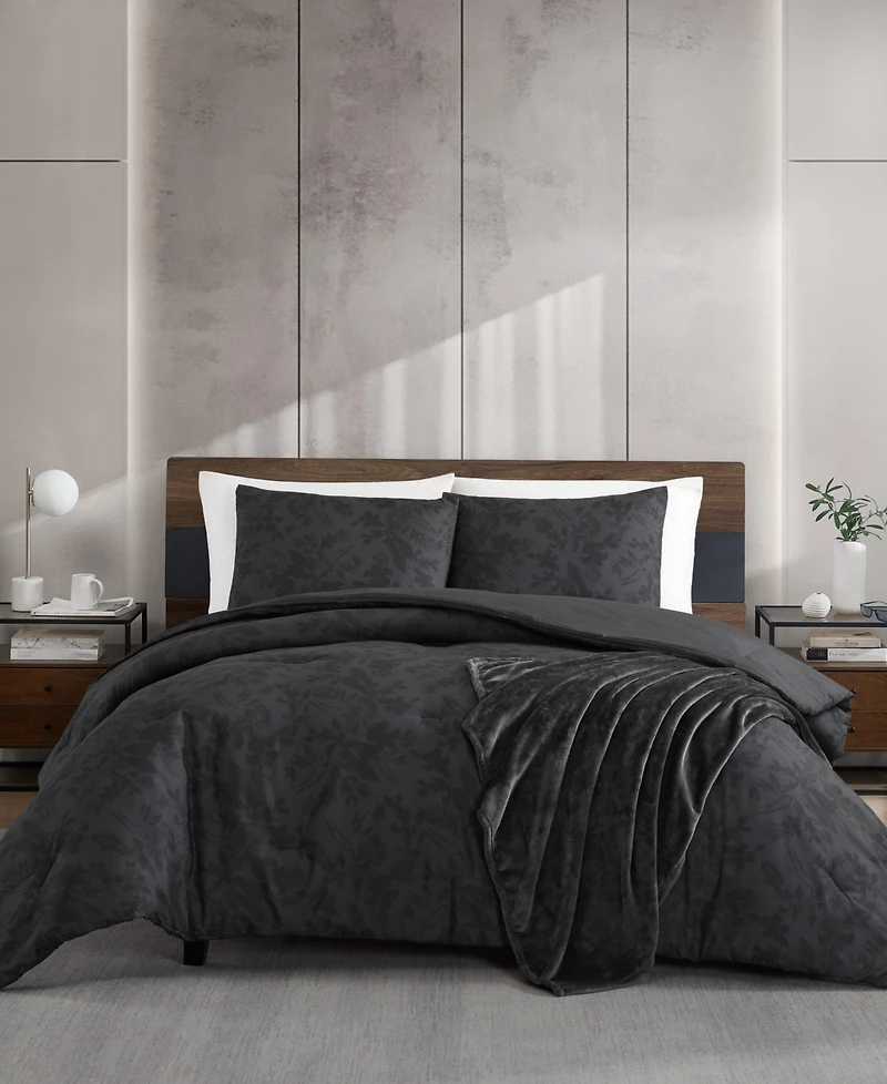 Kenneth Cole New York Silhouette Floral 4-Pc. Comforter Set