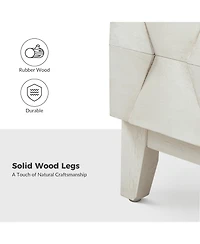 Hulala Home Ethel Contemporary 2 - Drawer Nightstand with Solid Wood Legs