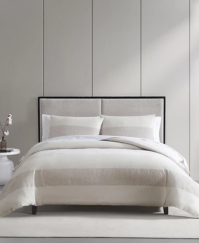 Vera Wang Chenille Waffle Stripe 3-Pc. Duvet Cover Set, King