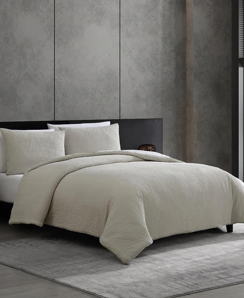 Vera Wang Puckered Texture 3-Pc. Duvet Cover Set