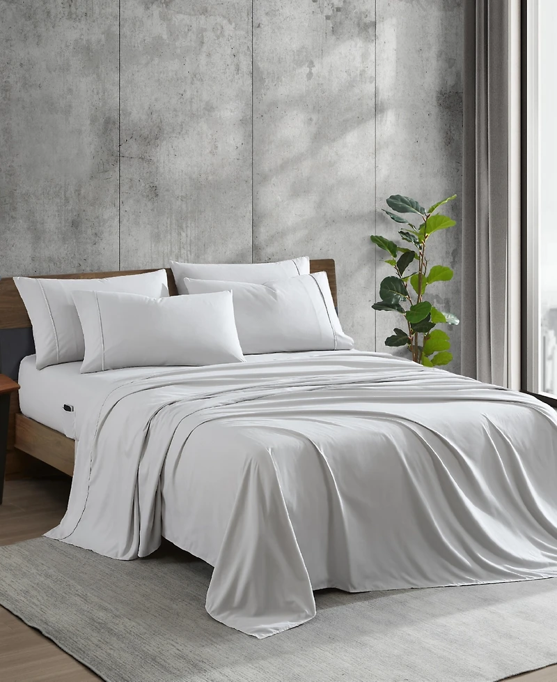 Closeout! Kenneth Cole New York Solution Solid Microfiber 4-Pc. Sheet Set, Twin