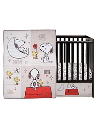 Bedtime Originals Snoopy Love 3-Piece Infant Baby Nursery Crib Bedding Set