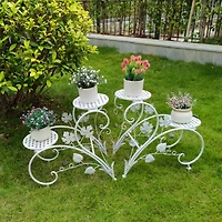 Unho Classic Art Metal Plant Stand Flower Pots Holder Rack Plant Garden Balcony Patio