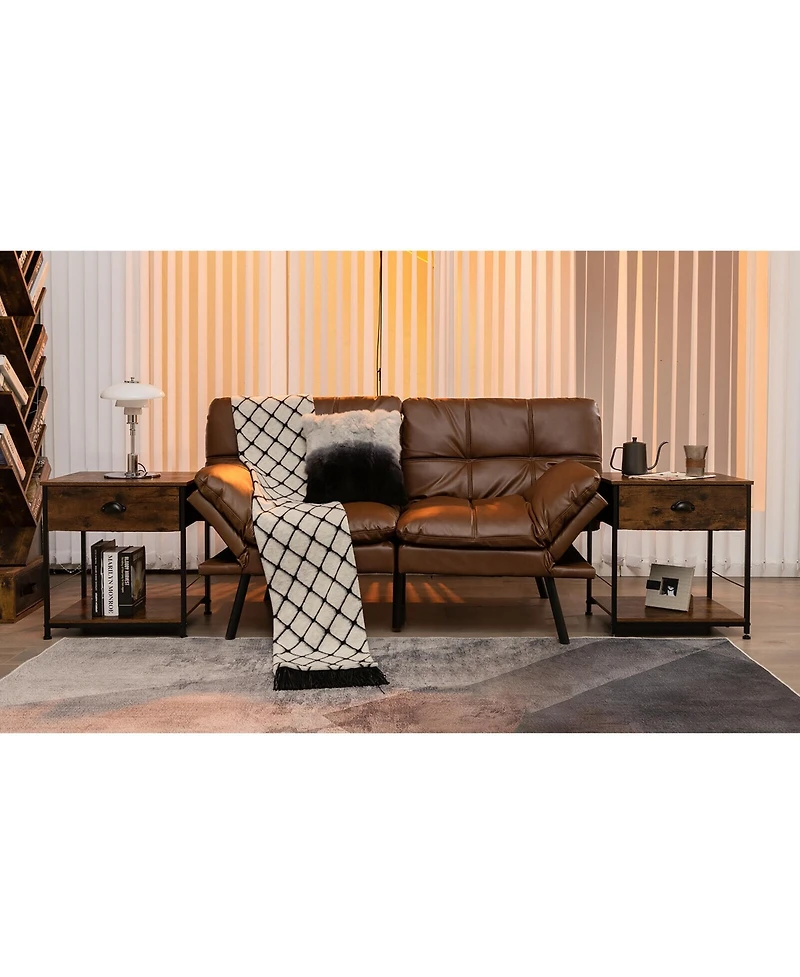 Gymax 2PCS 2-tier Nightstand Bedside End Sofa Coffee Table Bedroom Living Room