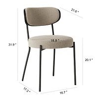 Streamdale Ash Veneer Boucle Kitchen Dining Chair (Set of 2)