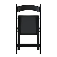 Streamdale Furniture Upholstered Folding Chair, Space Saving,Easy to Carry, 4PCS, Black cushion/Black shelf, Dining room