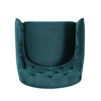 Simplie Fun Luxurious Velvet Club Chair: U-Base, Tufted Elegance, Iron Strength