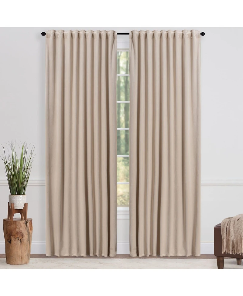 Chanasya Premium 2-Panel Blackout Velvet Curtains - Classy & Solid Drapes for Living Room or Bedroom 52" x 108" Indigo