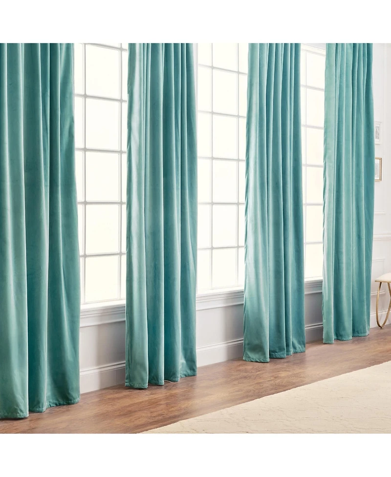 Chanasya Premium 2-Panel Blackout Velvet Curtains - Classy & Solid Drapes for Living Room or Bedroom - 52" x 84" - Charcoal