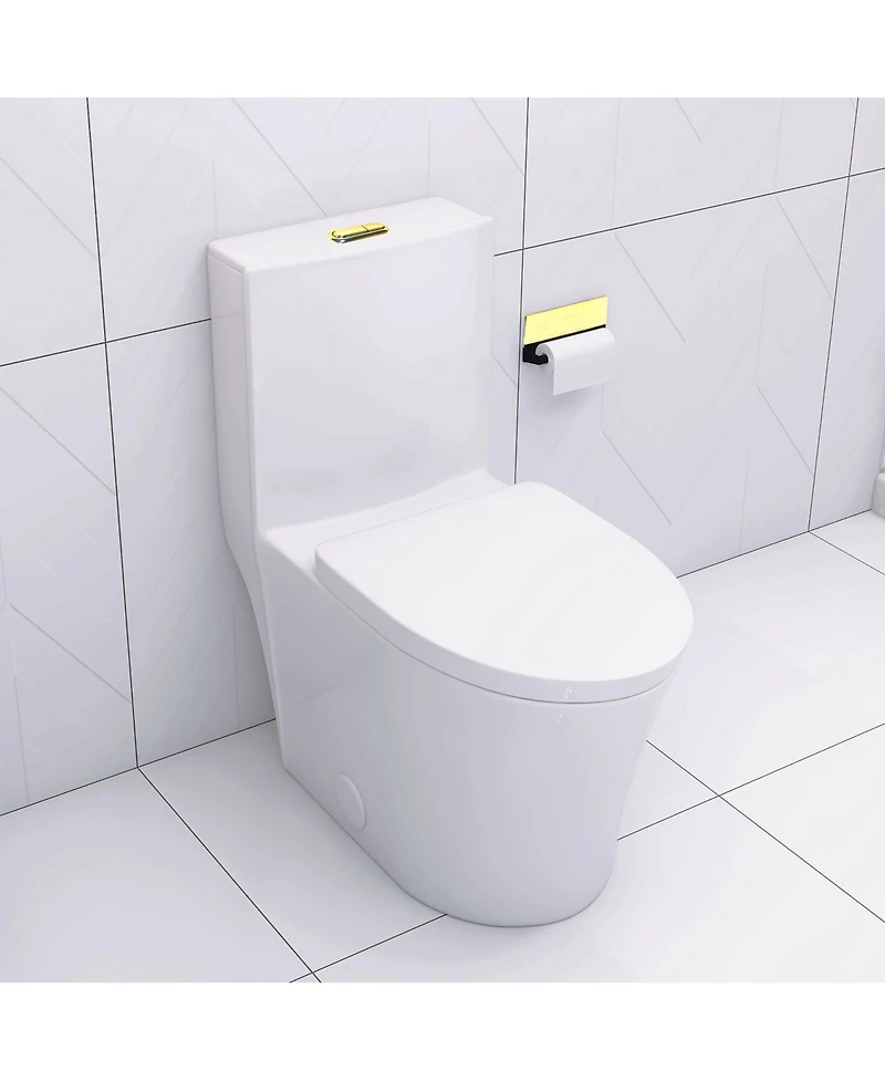 Streamdale Furniture Elongated One Piece Toilet White