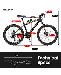 Streamdale 26" Mountain Bike, Shimano 21-Speed, Disc Brakes, Steel Frame