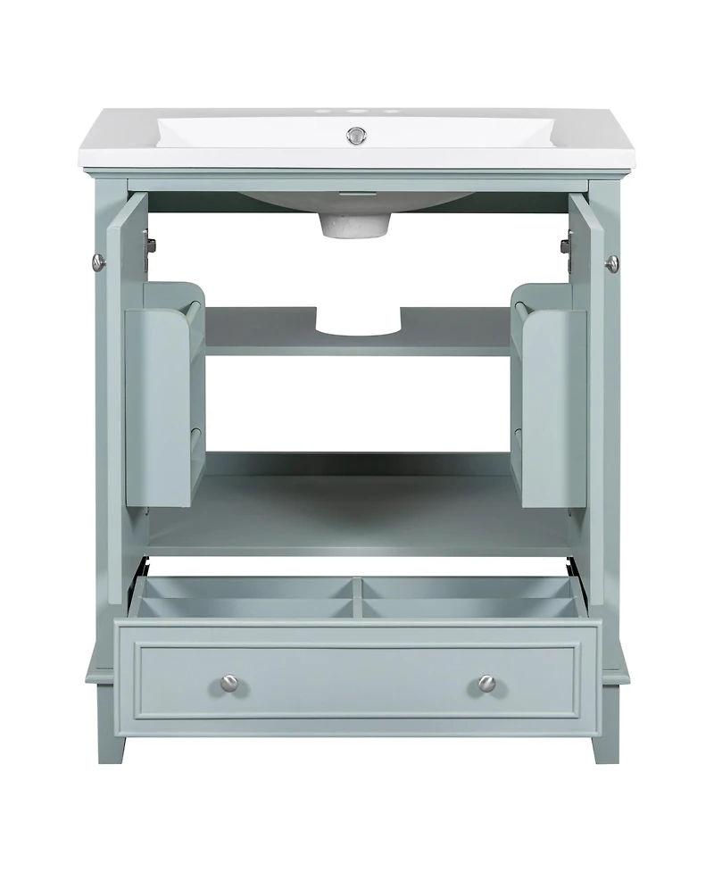 Streamdale 30" Bathroom Vanity Cabinet with Sink and Drawer, Green