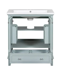 Streamdale 30" Bathroom Vanity Cabinet with Sink and Drawer, Green