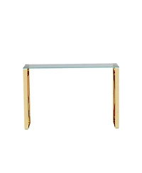Streamdale Furniture Console Table Stainless Steel Glass, Meal side table Golden Clear bs-02
