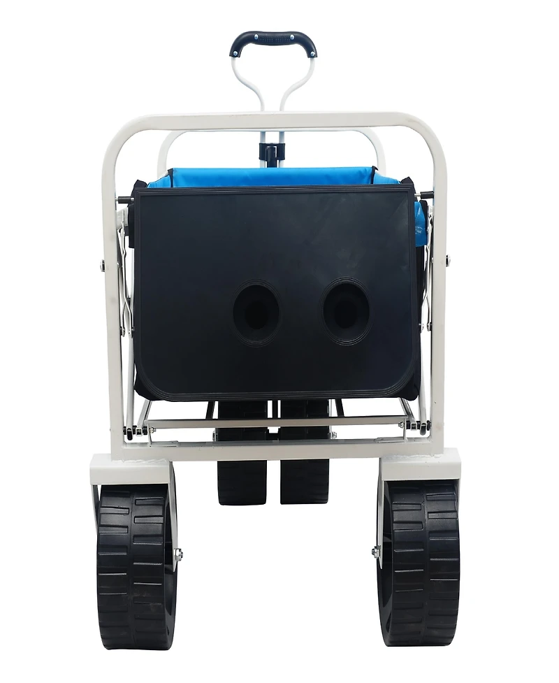 Folding Wagon Garden Shopping Beach Cart (white)