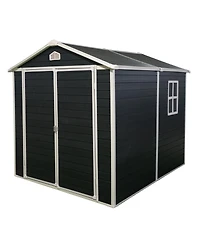 6x8ft Resin Outdoor Storage Shed Kit-Perfect to Store Patio Furniture, Black