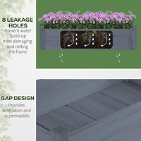 34"x34"x28" Raised Garden Bed, 2-Tier Elevated Wood Planter Box for Backyard, Patio to Grow Vegetables, Herbs, and Flowers, Gray