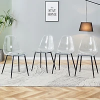 Streamdale Furniture Modern minimalist transparent dining chair, plastic chair, armless crystal chair, Nordic creative makeup stool, negotiation chair