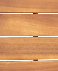 Aston Acacia Wood Outdoor Loveseat Set_Loveseat&Coffee Table - Teak Finish + Dark Gray Cushion