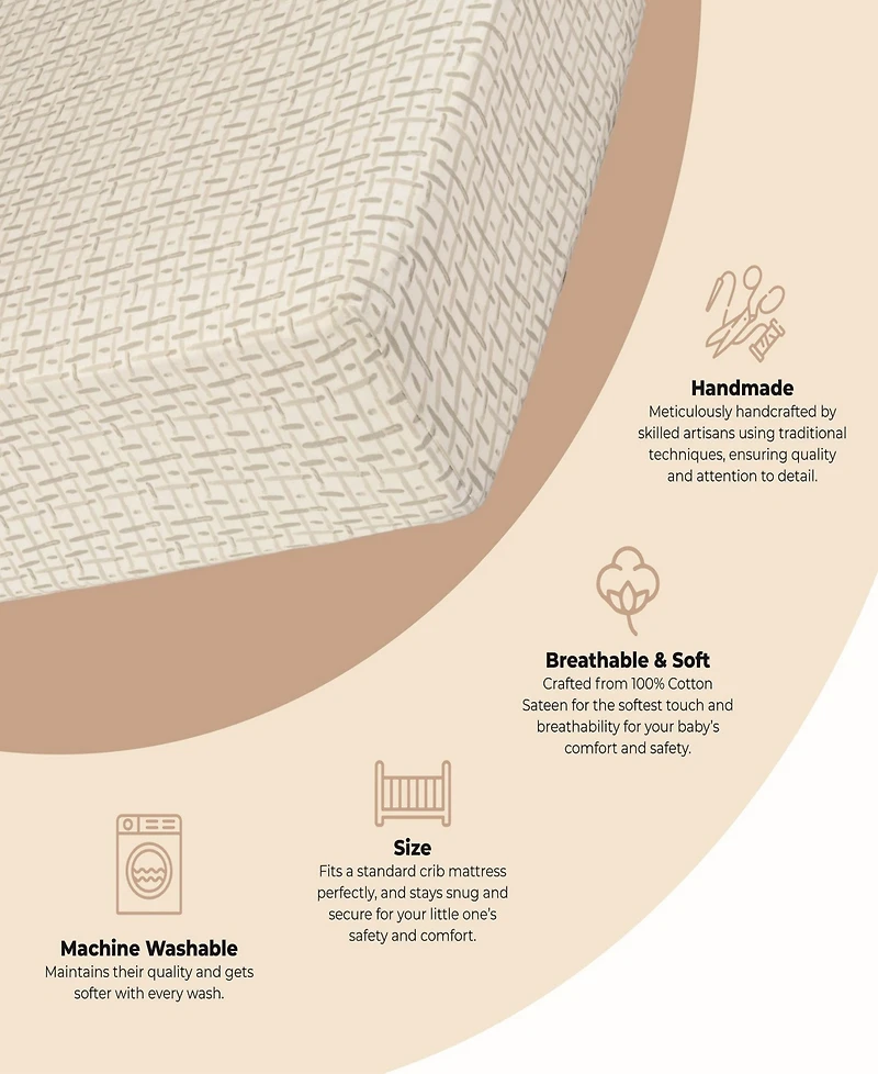 Crane Baby Infants Cove Hashtag Fitted Crib Sheet