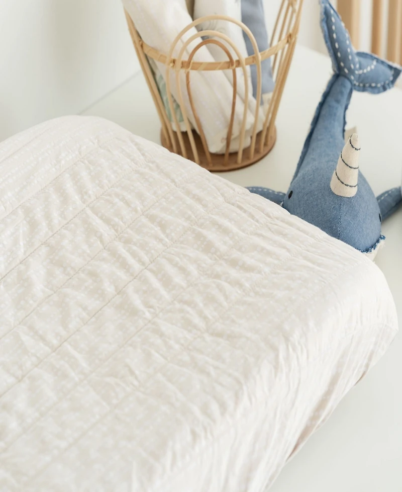 Crane Baby Infants Cove Quilted Neutral Dot Change Pad Cover