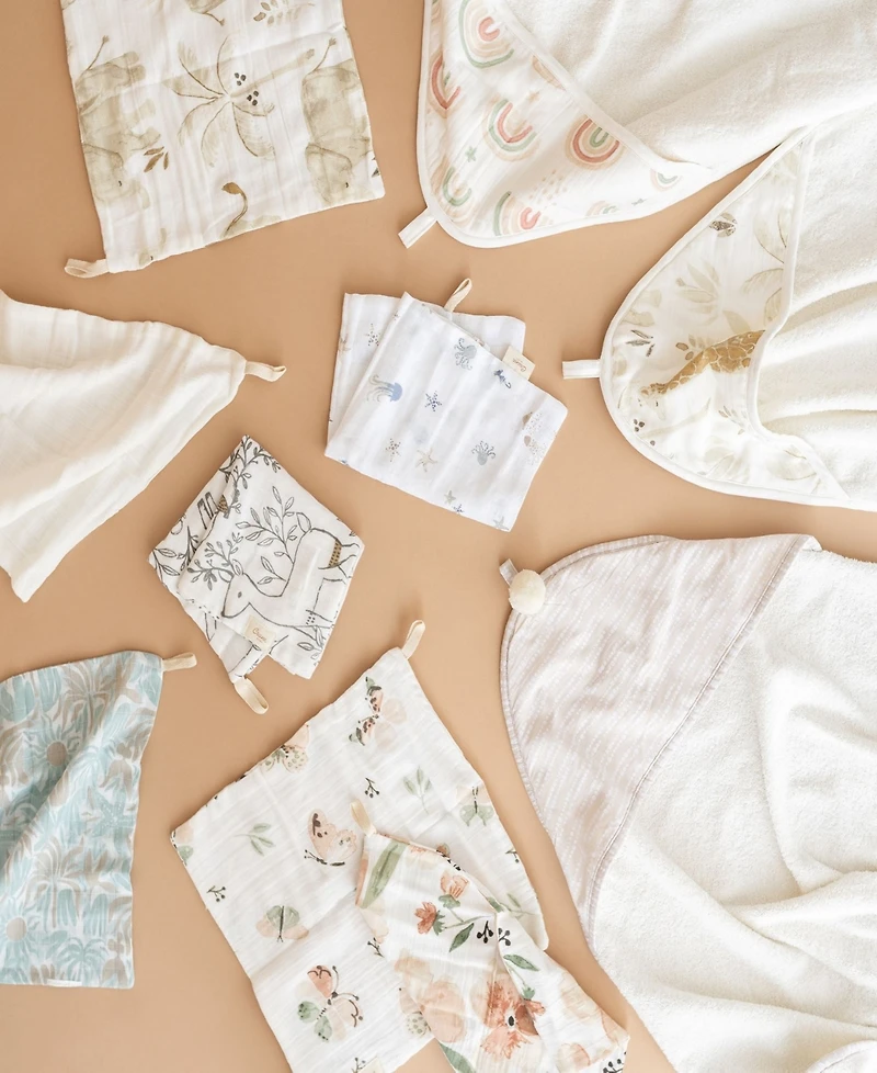 Crane Baby Infants Ezra Woodland Animal Wash Cloth, 5-Pc. Set