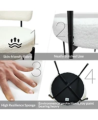 Streamdale Furniture Scalable Dining Table Table Set for 4-8 Person for Dining Room, Curved Backrest Round Upholstered Soft padded armless dining chai