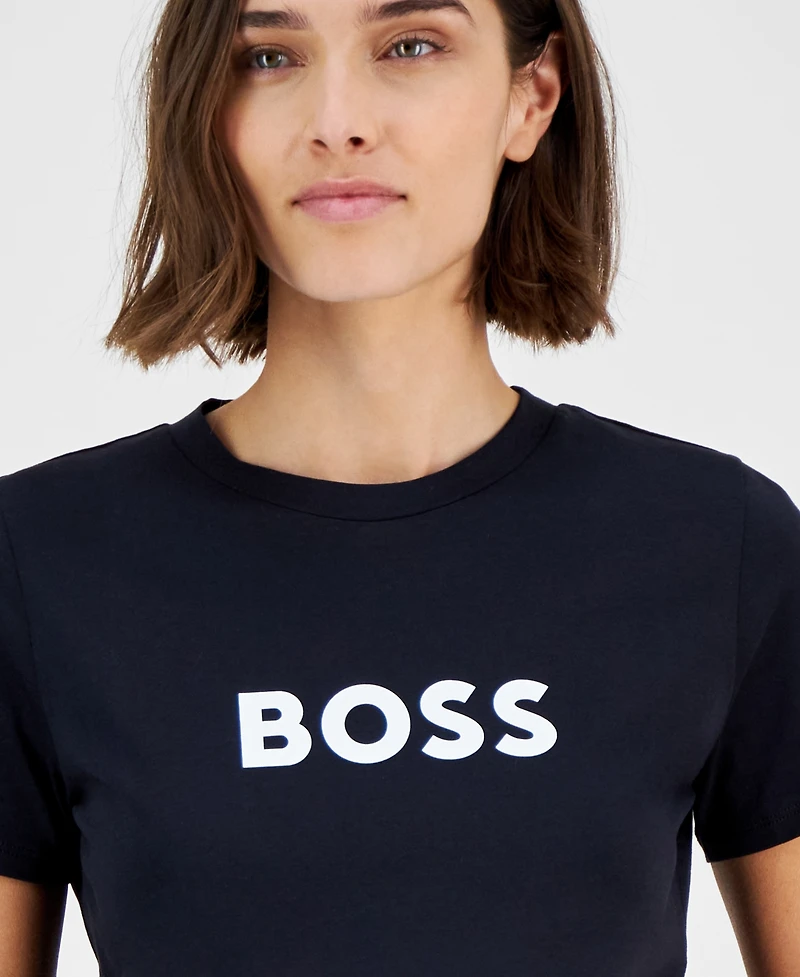 Boss by Hugo Boss Women's Contrast Logo Regular-Fit T-Shirt