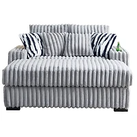 Streamdale Loveseat with Ottoman, Back & Toss Pillows, Bluetooth Speaker & Wireless Charger