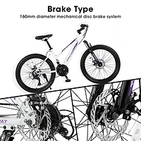 Streamdale 24" Girls' Mountain Bike with 21 Speeds and Disc Brakes