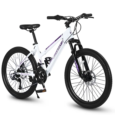 Streamdale 24" Girls' Mountain Bike with 21 Speeds and Disc Brakes