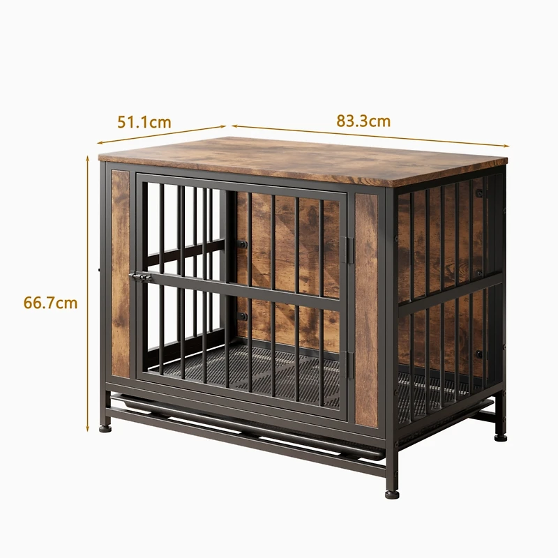Streamdale Rustic Brown Dog Crate Table (32.8")
