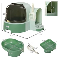 Streamdale Furniture Cat Litter Box with Lid, Covered Litter Box, Easy to Clean & Open Including Openable Front Cover, Litter Scoop, Green