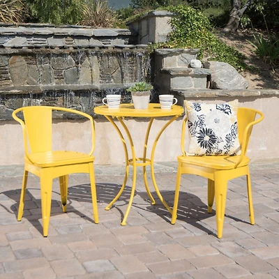 Whimsical Outdoor Bistro Set: Durable Iron Table And Chairs With Water-Resistant Finish