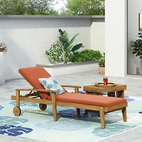 Streamdale Acacia Wood Chaise Lounge with Adjustable Cushions
