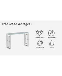 Streamdale Stainless Steel Glass Console Table
