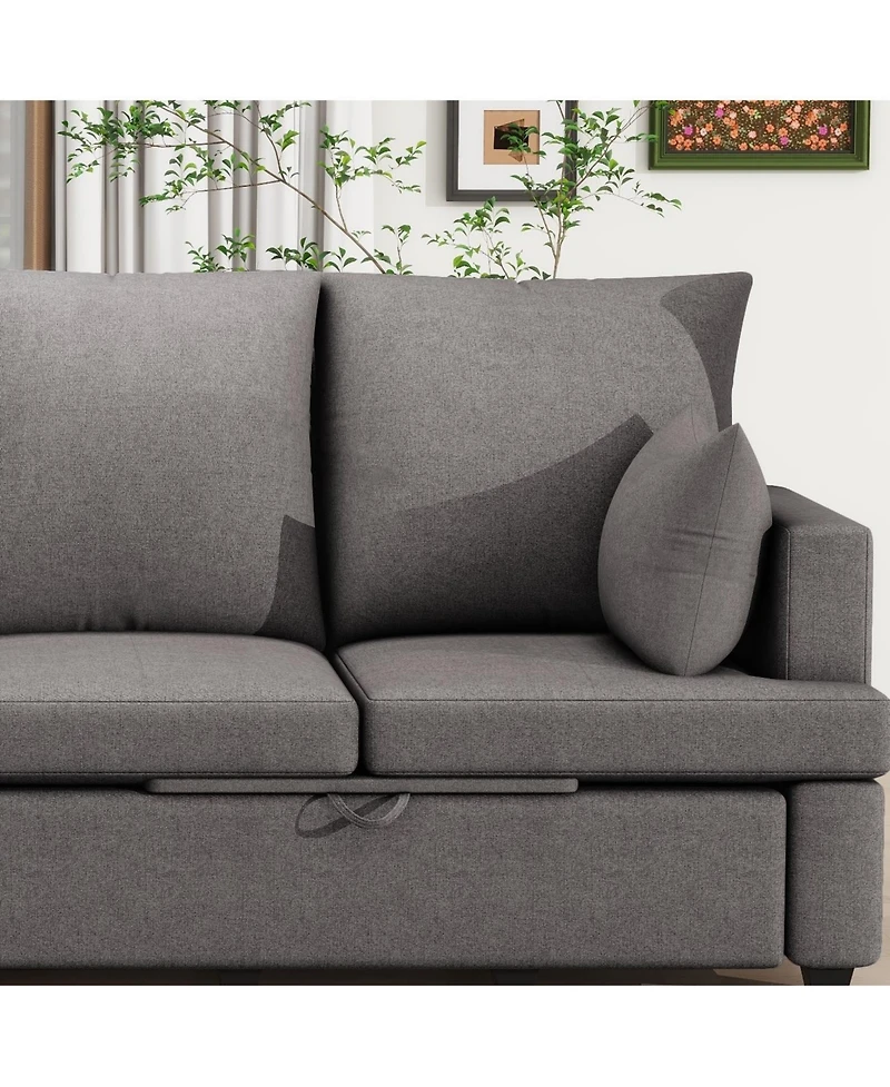 Streamdale Furniture Modern L shape Modular Sofa, 5 Seat Chenile sectional Couch Set with 2 pilows lncluded, freely CombinableIndoor Funiture for Livi
