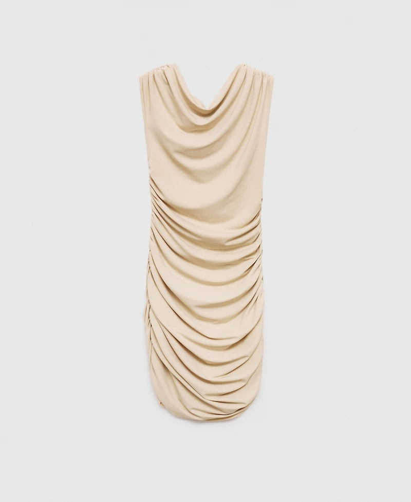 Mango Women's Asymmetrical Pleated Dress